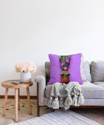 - Sonil-K-3206-Gorsel2 - Realhomes  Mor Zeminde Ananas Desenli Modern Raşel Kadife Yastık Kırlent Kılıfı Realhomes
