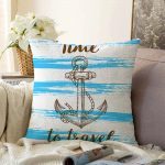 - Sonil-K-3208-Gorsel1 - Realhomes  Time to Travel Denizci Desenli Modern Raşel Kadife Yastık Kırlent Kılıfı Realhomes