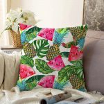 - Sonil-K-3209-Gorsel1 - Realhomes Yaz Meyveleri Watercolor Serisi Modern Raşel Kadife Yastık Kırlent Kılıfı Realhomes