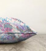 - Sonil-K-3210-Gorsel3 - Realhomes  Pudra Zeminli Geometrik Palmiye Yaprakları Modern Raşel Kadife Yastık Kırlent Kılıfı Realhomes