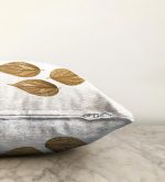 - Sonil-K-3216-Gorsel3 - Realhomes  3D Altın Yapraklar Özel Tasarımlı Modern Raşel Kadife Yastık Kırlent Kılıfı Realhomes