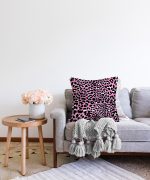 - Sonil-K-3217-Gorsel2 - Realhomes  Pembe Renkli Leopar Desenli Modern Raşel Kadife Yastık Kırlent Kılıfı Realhomes