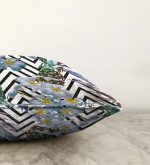 Zigzag Zeminli Yaz Egzotiği Özel Tasarımlı Raşel Kadife Yastık Kırlent Kılıfı Realhomes