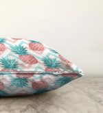 - Sonil-K-3242-Gorsel3 - Realhomes  Renkli Zeminli Ananaslar Özel Tasarım Raşel Kadife Yastık Kırlent Kılıfı Realhomes