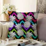 - Sonil-K-3250-Gorsel1 - Realhomes Siyah Zigzag Temalı Ananas Desenli Modern Raşel Kadife Yastık Kırlent Kılıfı Realhomes