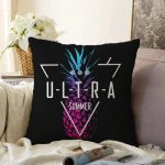 - Sonil-K-3254-Gorsel1 - Realhomes  Siyah Zeminli Ultra Summer Tasarımlı Modern Raşel Kadife Yastık Kırlent Kılıfı Realhomes