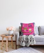 - Sonil-K-3258-Gorsel2 - Realhomes  Çocuk Odası Pembe Baykuş Tasarımlı Raşel Kadife Yastık Kırlent Kılıfı Realhomes