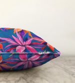 - Sonil-K-3262-Gorsel3 - Realhomes  Mavi Zeminli Yapraklar Özel Tasarımlı Raşel Kadife Yastık Kırlent Kılıfı Realhomes