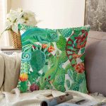 - Sonil-K-3265-Gorsel1 - Realhomes  Tropikal Orman Tasarımlı Dijital Baskılı Raşel Kadife Yastık Kırlent Kılıfı Realhomes