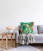 - Sonil-K-3265-Gorsel2 - Realhomes  Tropikal Orman Tasarımlı Dijital Baskılı Raşel Kadife Yastık Kırlent Kılıfı Realhomes