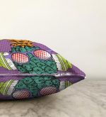 Mor Zeminde Tropikal Ananas Desenli Dijital Baskılı Raşel Kadife Kırlent Kılıfı Realhomes