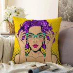 - Sonil-K-3290-Gorsel1 - Realhomes Sarı Puanlı Popart Desenli Dekoratif Raşel Kadife Yastık Kırlent Kılıfı Realhomes