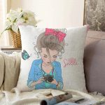 Özel Tasarım Smile Take Up Desenli Dekoratif Raşel Kadife Yastık Kırlent Kılıfı Realhomes