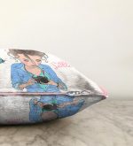 Özel Tasarım Smile Take Up Desenli Dekoratif Raşel Kadife Yastık Kırlent Kılıfı Realhomes