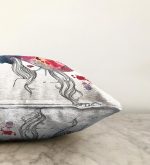 Renkli Şapka Tasarımlı Dijital Baskılı Dekoratif Raşel Kadife Yastık Kırlent Kılıfı Realhomes