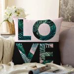 - Sonil-K-3304-Gorsel1 - Realhomes Love Yaprak Detaylı Özel Tasarım Raşel Kadife Yastık Kırlent Kılıfı Realhomes