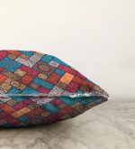 Geometrik Etnik Desenli Özel Tasarım Raşel Kadife Yastık Kırlent Kılıfı Realhomes