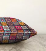 Kareli Etnik Desenli Özel Tasarım Raşel Kadife Yastık Kırlent Kılıfı Realhomes