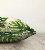 Ekru Zeminde Amazon Yaprakları Özel Tasarım Raşel Kadife Yastık Kırlent Kılıfı Realhomes