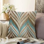 Renklerin Uyumu Geometrik Tasarımlı Dekoratif Raşel Kadife Yastık Kırlent Kılıfı Realhomes