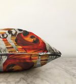 Afrikan Yağlı Boya Çizimli 3D Dekoratif Raşel Kadife Yastık Kırlent Kılıfı Realhomes