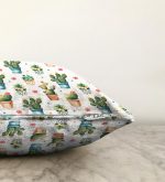 Saksıda Sevimli Kaktüsler Tasarımlı Dekoratif Modern Raşel Kadife Yastık Kırlent Kılıfı Realhomes