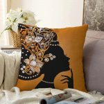 - Sonil-K-3344-Gorsel1 - Realhomes  Zerafet Turuncu Zeminli Özel Tasarım Dekoratif Raşel Kadife Yastık Kırlent Kılıfı Realhomes
