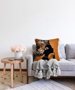 - Sonil-K-3344-Gorsel2 - Realhomes  Zerafet Turuncu Zeminli Özel Tasarım Dekoratif Raşel Kadife Yastık Kırlent Kılıfı Realhomes