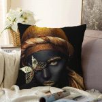 Gold Siyahı Kadın Özel Tasarımlı Dekoratif Raşel Kadife Yastık Kırlent Kılıfı Realhomes