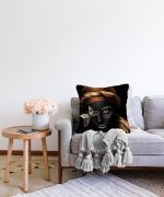 Gold Siyahı Kadın Özel Tasarımlı Dekoratif Raşel Kadife Yastık Kırlent Kılıfı Realhomes