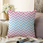Renkli Zigzag Tasarımlı 3D Dijital Baskılı Raşel Kadife Yastık Kırlent Kılıfı Realhomes
