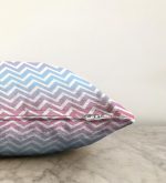 Renkli Zigzag Tasarımlı 3D Dijital Baskılı Raşel Kadife Yastık Kırlent Kılıfı Realhomes