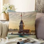 - Sonil-K-336-Gorsel1 - Realhomes  Kız Kulesi Dijital Baskılı Dekoratif Raşel Kadife Yastık Kırlent Kılıfı Realhomes