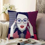 Pop Art Mujer Elegante Tasarımlı Dijital Baskılı Raşel Kadife Yastık Kırlent Kılıfı Realhomes