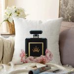 - Sonil-K-3363-Gorsel1 - Realhomes  Coco Parfüm Tasarımlı Dijital Baskılı 3D Raşel Kadife Yastık Kırlent Kılıfı Realhomes