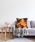 Mutluluk Çiçekleri Vintage Tasarımlı Dijital Baskılı Raşel Kadife Yastık Kırlent Kılıfı Realhomes