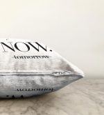 Yesterday Tomorrow NOW Yazılı Dijital Baskılı Raşel Kadife Yastık Kırlent Kılıfı Realhomes