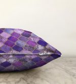 Mor Renkli Ogea Desenli Özel Tasarım Dekoratif Raşel Kadife Yastık Kırlent Kılıfı Realhomes