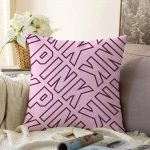 Açık Pempe Pink Yazılı Modern Dekoratif Raşel Kadife Yastık Kırlent Kılıfı Realhomes