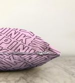 Açık Pempe Pink Yazılı Modern Dekoratif Raşel Kadife Yastık Kırlent Kılıfı Realhomes
