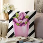 Coco Pops Pempe Siyah Tasarımlı Modern Dekoratif Raşel Kadife Yastık Kırlent Kılıfı Realhomes