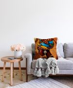 African Woman Çizimli Dijital Baskılı Modern Raşel Kadife Yastık Kırlent Kılıfı Realhomes