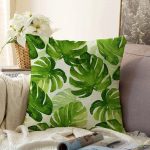 - Sonil-K-3403-Gorsel1 - Realhomes  Suluboya Zambak Yaprakları Çizimli Özel Tasarım Raşel Kadife Yastık Kırlent Kılıfı Realhomes