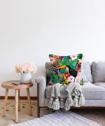 Amazon Papağan Temalı Dijital Baskılı Raşel Kadife Kırlent Kılıfı Realhomes