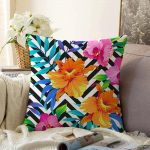 Geometrik Zeminli Çiçekler Özel Tasarımlı Dijital Baskılı Raşel Kadife Yastık Kırlent Kılıfı Realhomes