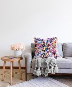 Realhomes Renkli Leopar Desenli Dijital Baskılı Modern Raşel Kadife Yastık Kırlent Kılıfı Realhomes