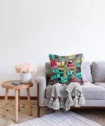 Realhomes Renkli Mozaik Motifli Dijital Baskılı Modern Raşel Kadife Yastık Kırlent Kılıfı Realhomes