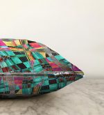 Realhomes Renkli Mozaik Motifli Dijital Baskılı Modern Raşel Kadife Yastık Kırlent Kılıfı Realhomes