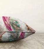 Realhomes Sulu Boya Desenli Özel Tasarım Dijital Baskılı Modern Raşel Kadife Yastık Kılıfı Realhomes