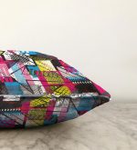 Renkli Mozaik Desenli Özel Tasarım Dijital Baskılı Modern Raşel Kadife Kırlent Kılıfı Realhomes